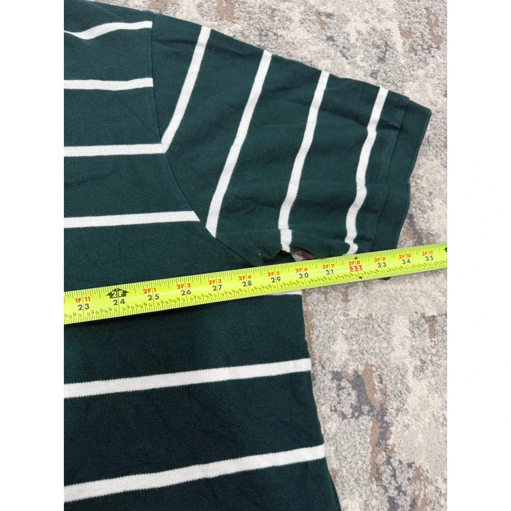 Polo Ralph Lauren Mens 4XB Big Green White Striped Short Sleeve Polo Shirt